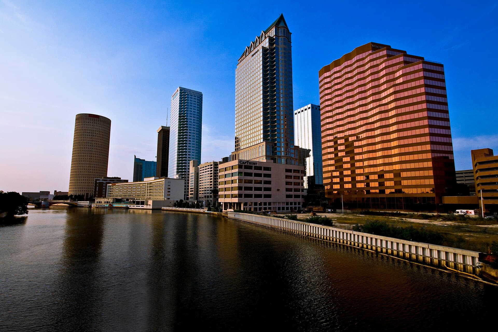 Downtown Tampa skyline along the Hillsborough River